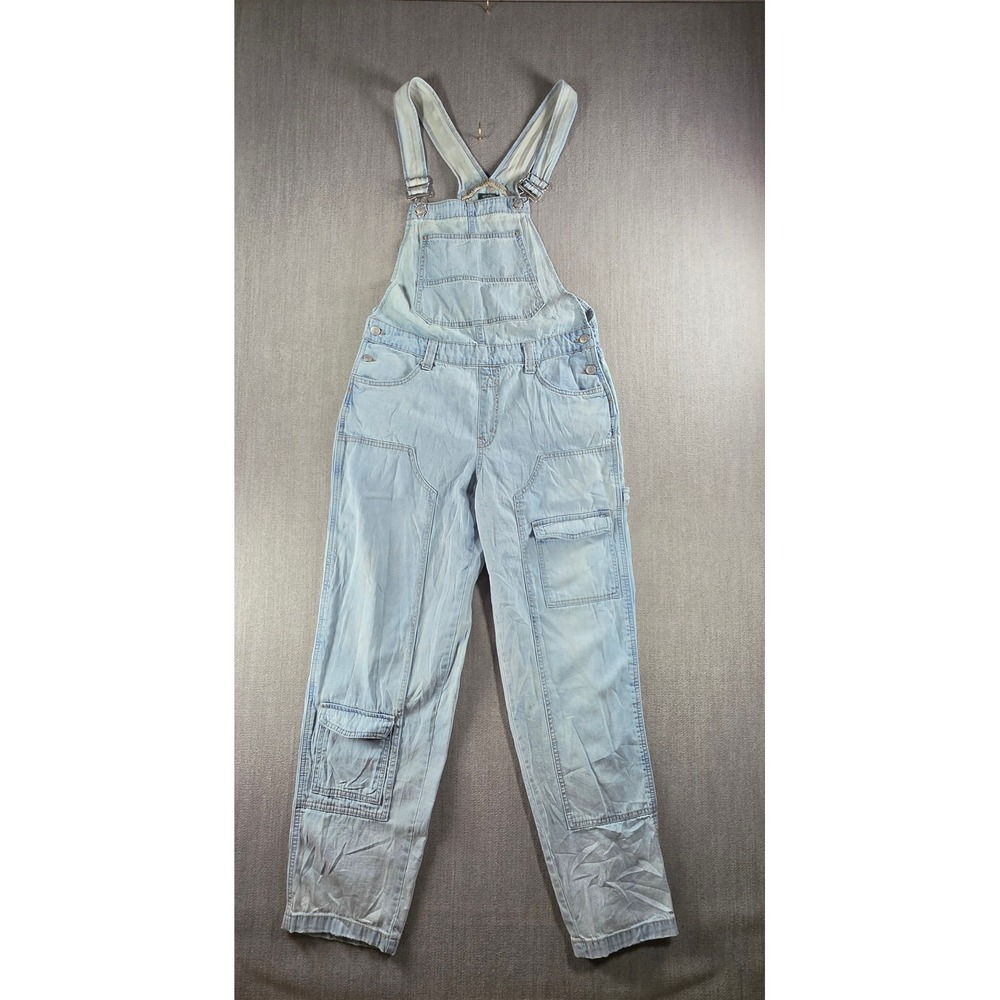 Wild Fable Denim Overalls Womens Small Light Blue Cargo Utility Cotton